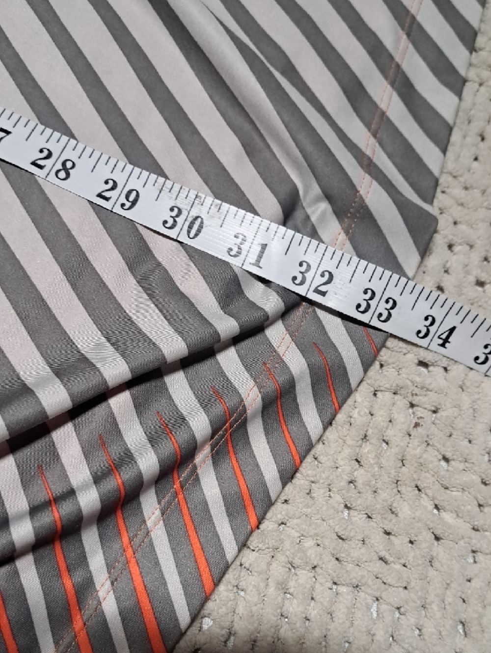 Nike Men's Orange and Gray Diagonal Stripe Polo - Picture 7 of 7